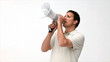 Video: Man shouting megaphone Man shouting megaphone