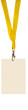 name tag on a yellow cord