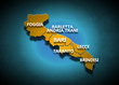 Puglia - Province su fondo blu