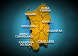 Sardegna - Province su fondo blu
