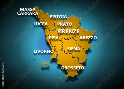 Illustration: Toscana - Province su fondo blu Toscana - Province su fondo blu