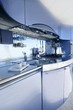 Blue silver kitchen modern architecture decoration