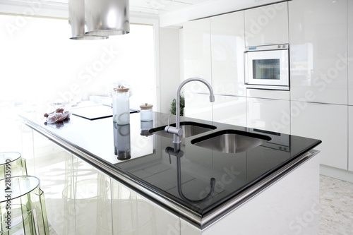 Photo: Modern white kitchen clean interior design Modern white kitchen clean interior design