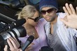 Celebrity couple and paparazzi