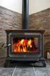 Wood Stove burning fiery hot for affordable home heating