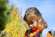 The girl in the autumn in park