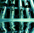 different size and shaped pipes at a power plant