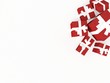 Red gift boxes viewed from top with copyspace