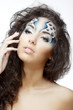 Foto: Girl with makeup in the form of water and bubbles Girl with makeup in the form of water and bubbles
