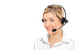 Portrait of a young female wearing a headset