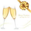 Vector illustration. Two glasses of champagne.