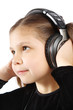 Little girl with headphones