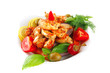 chicken chunks served with tomatoes