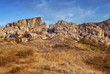 Golden rocks and grass