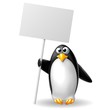 pinguino con cartello
