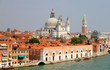 Venice from the sea with church Santa Maria del Salute
