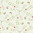 Illustration of pattern with natural element and birds Illustration of pattern with natural element and birds