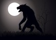 Stock  vector of a werewolf lurking in the night