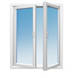 open window with blue glass