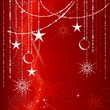 Red Christmas background with ornaments