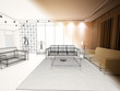 salotto rendering 3d divano illustrazione disegno interior
