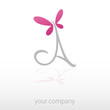 logo entreprise, lettre a, papillon