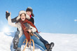 winterspaß mann und frau