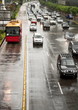 Car Driving On Flooded Street Car Driving On Flooded Street