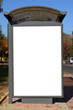 Black banner on a bus shelter. Black banner on a bus shelter.