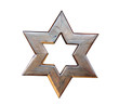 Star of David, made of wood, isolated with white background