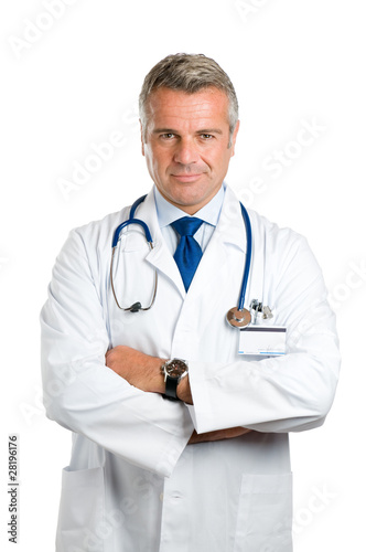 Photo: Satisfied smiling mature doctor Satisfied smiling mature doctor