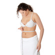 Female measuring her body