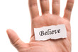 Believe word in hand Believe word in hand