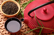 Traditional Japanese teapot and cups Traditional Japanese teapot and cups