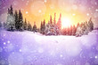majestic sunset in the winter mountains landscape majestic sunset in the winter mountains landscape