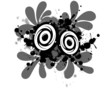 Concept grunge background for audio music black and white.