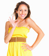 Woman giving OK sign