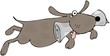 Happy Dog With A Newspaper In Its Mouth Happy Dog With A Newspaper In Its Mouth