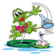 Frog Catching a Fly