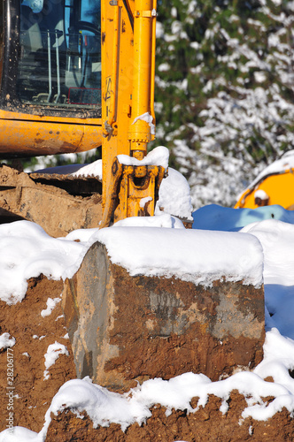 Photo: Excavator in snow Excavator in snow