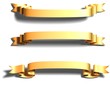 3D render bitmap - shiny dark gold ribbon on white