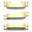 3D render bitmap - shiny gold ribbon on white