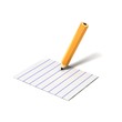 pencil on document icon on white background