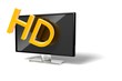 3D wide screen modern TV icon on white background