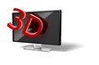 3D wide screen modern TV icon on white background