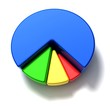 business pie graph on white background - top view