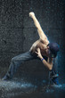 Dancer in aqua studio