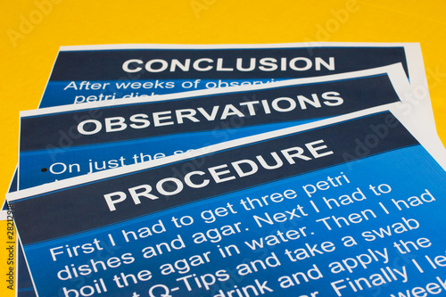 Photo: An image of printed material for a science project An image of printed material for a science project