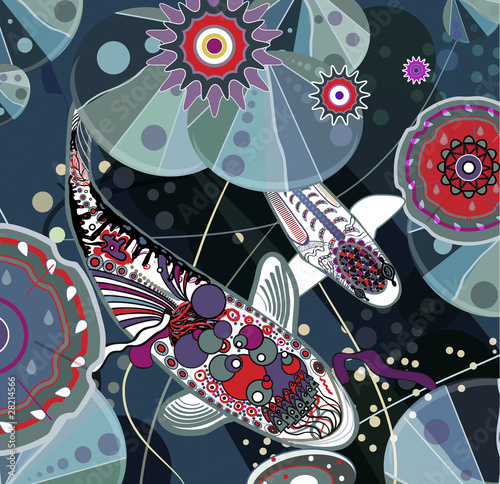 Vector: Koi fish. Vector illustration Koi fish. Vector illustration