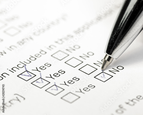 Photo: Answering survey Answering survey
